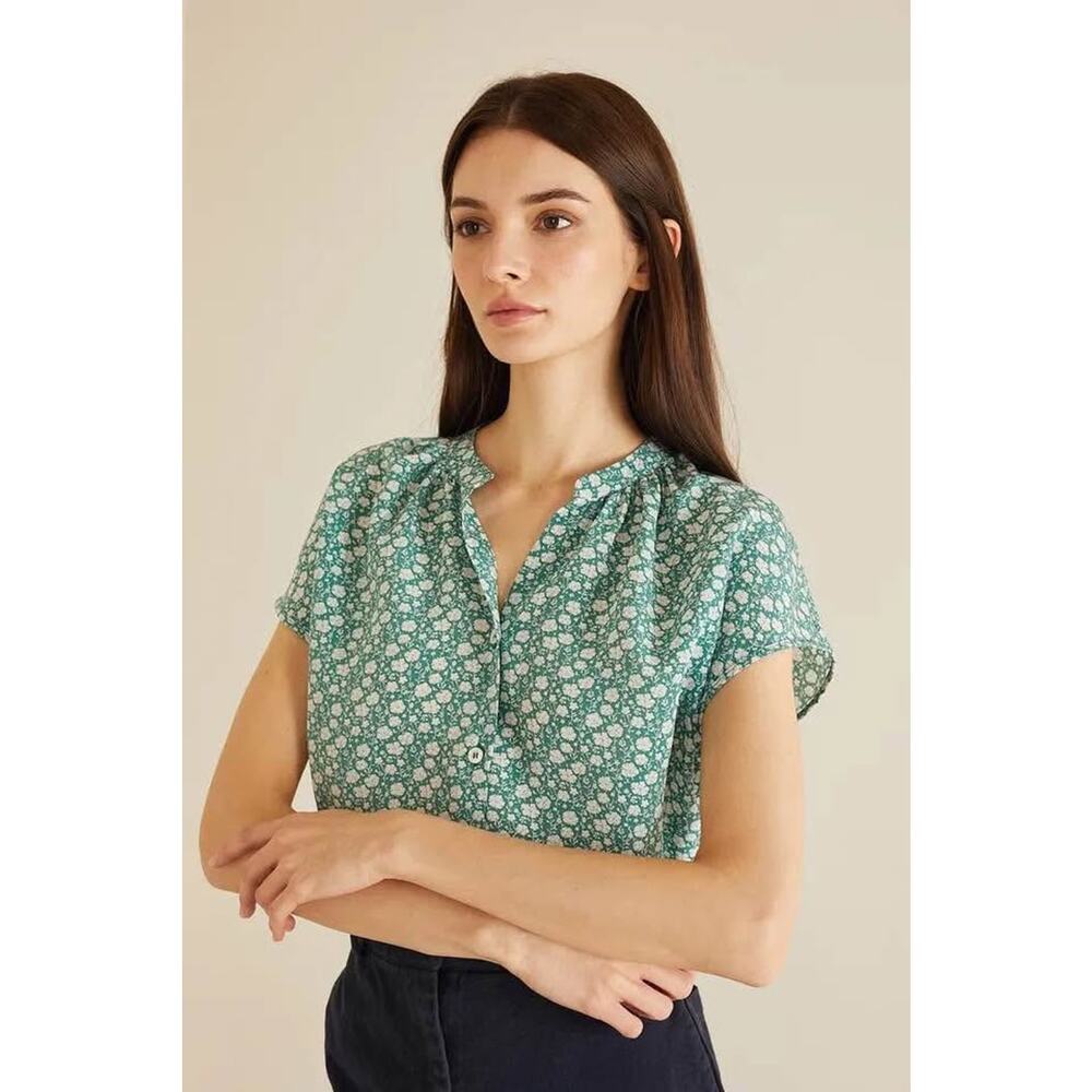 MIRTH Women’s‎ Cotton Floral Dainty Lightweight Blouse Sz S